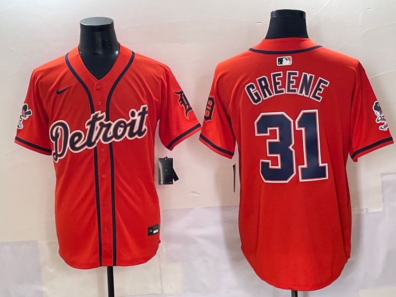 Men 2025 Detroit Tigers #31 Greene Orange Nike MLB Jersey style 7181
